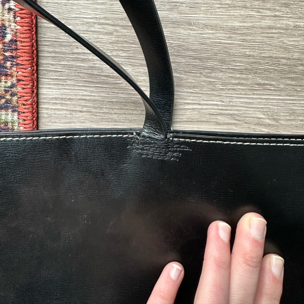 Ganni XL Patent Leather Black Tote Bag - Picture 5 of 9